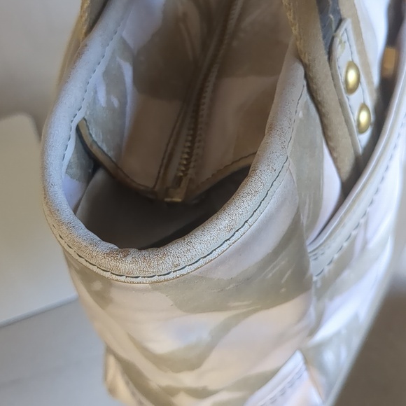 Coach Signature Logo Pubric & Leather Shoulder Bag/Purse - Picture 10 of 17